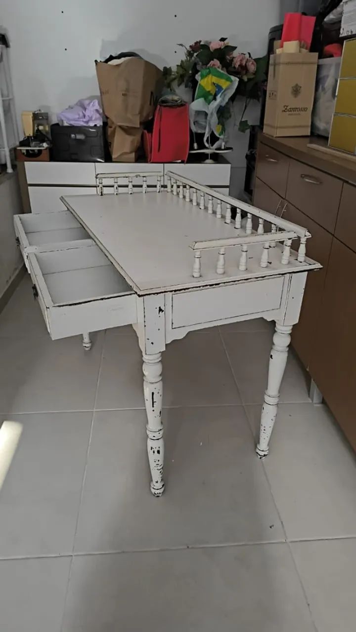 Mesa decorativa jateada branca64311792915843123