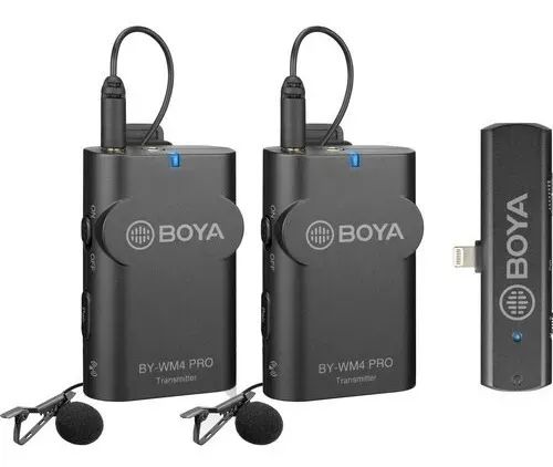 Kit Microfone Lapela Duplo Sem Fio Boya By-wm4 Pro K4 iPhone Ios - Foto 2