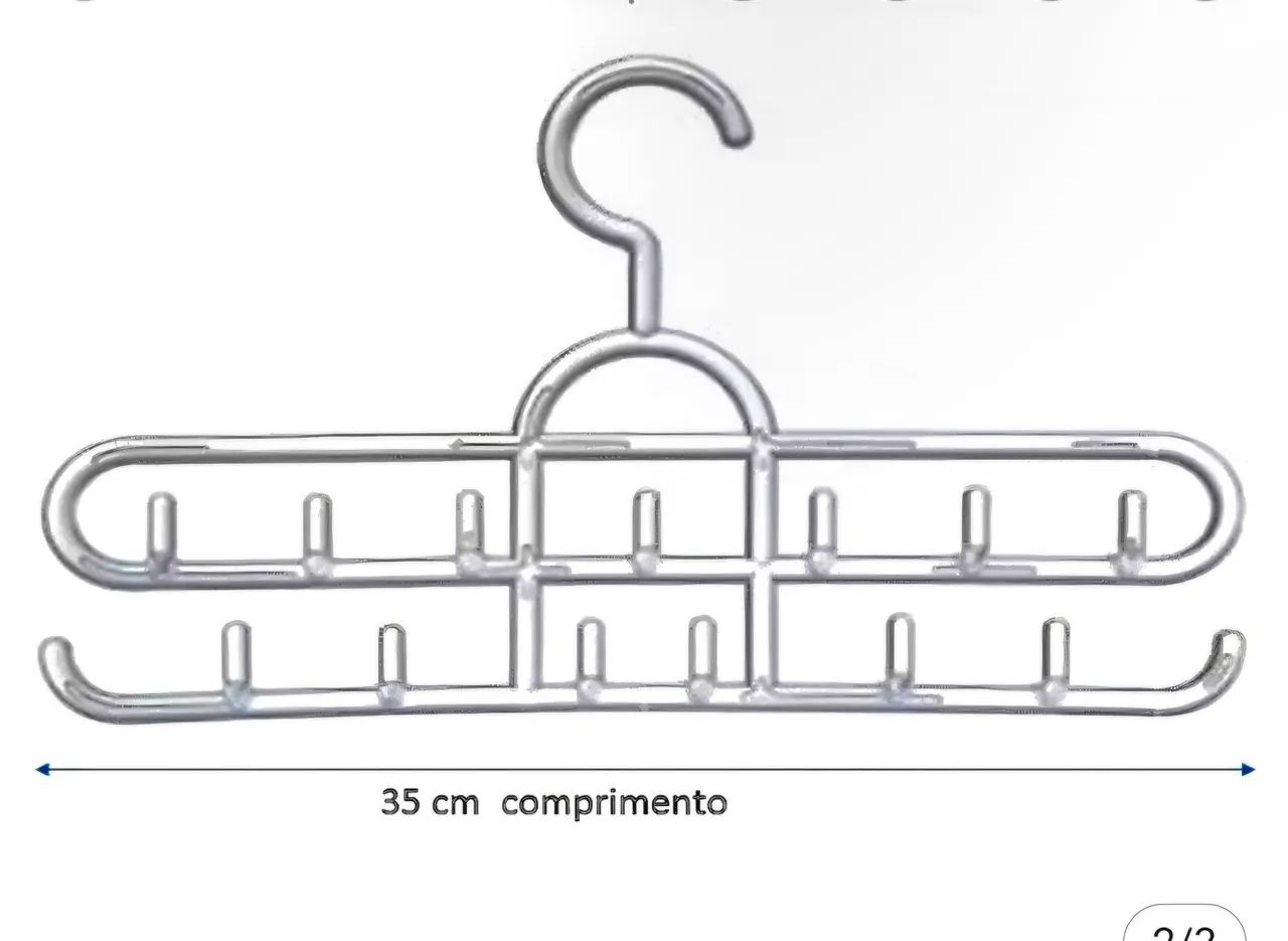 Kit com 3 Cabides organizador cristal com 13 ganchos cada