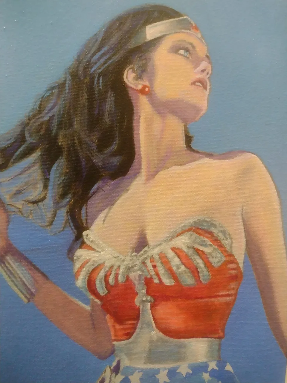 Mulher-Maravilha pintura acrílico sobre tela 20x30 cm