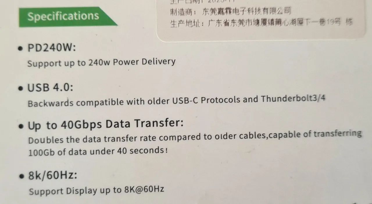 CABO USB 4.0 40Gb 8K Thunderbolt - Foto 4