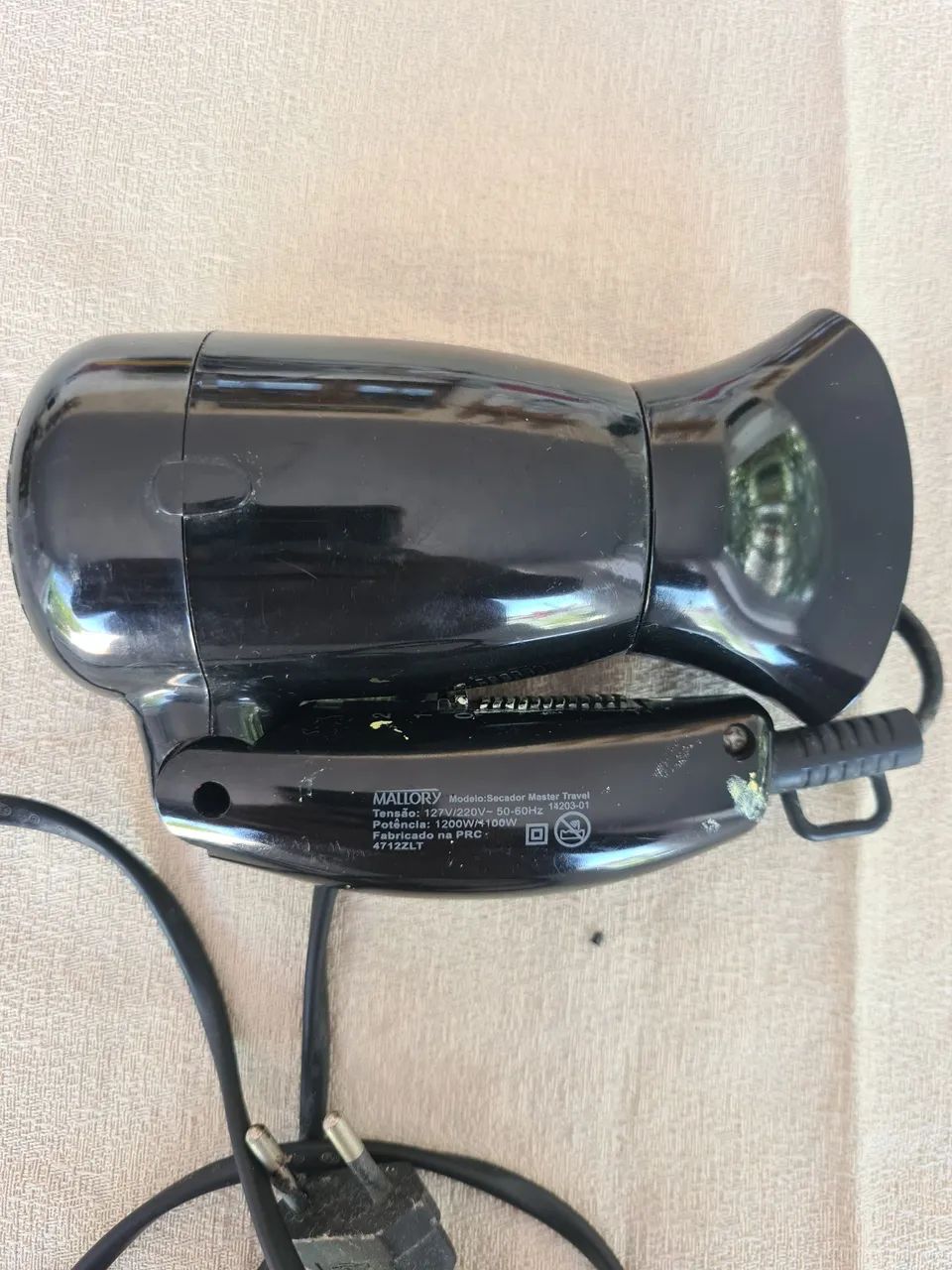 Secador de Cabelo Mallory Master Travel Preto - Foto 4