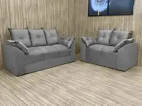 Conjunto de Sofá 3 e 2 Lugares Cinza Elegante