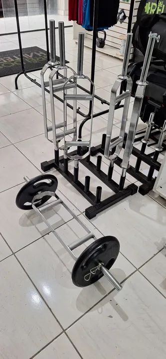 Kit 1 Barra H Maciça + 2 Anilhas Academia 10KG Ferro  - Foto 2