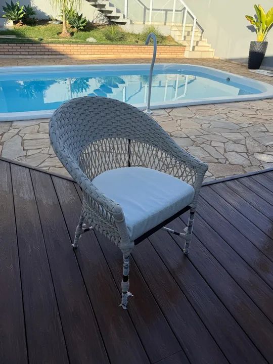 Poltronas em alumínio em tricô nautico . 690 cada - Foto 3