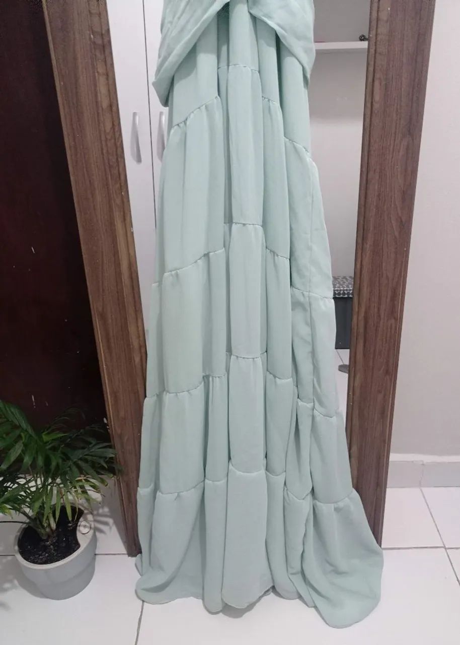 Vestido Longo Festa Verde Água - Foto 3