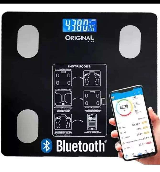 Balança Digital Bluetooth com bioimpedância 