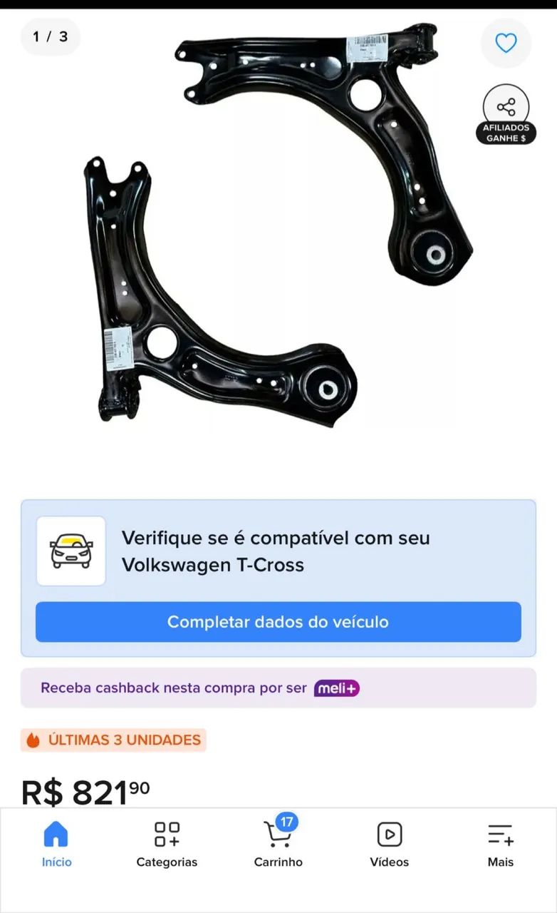 Par Bandeja VW original T-Cross, Nivus, Virtus, Polo, Tera - Peças