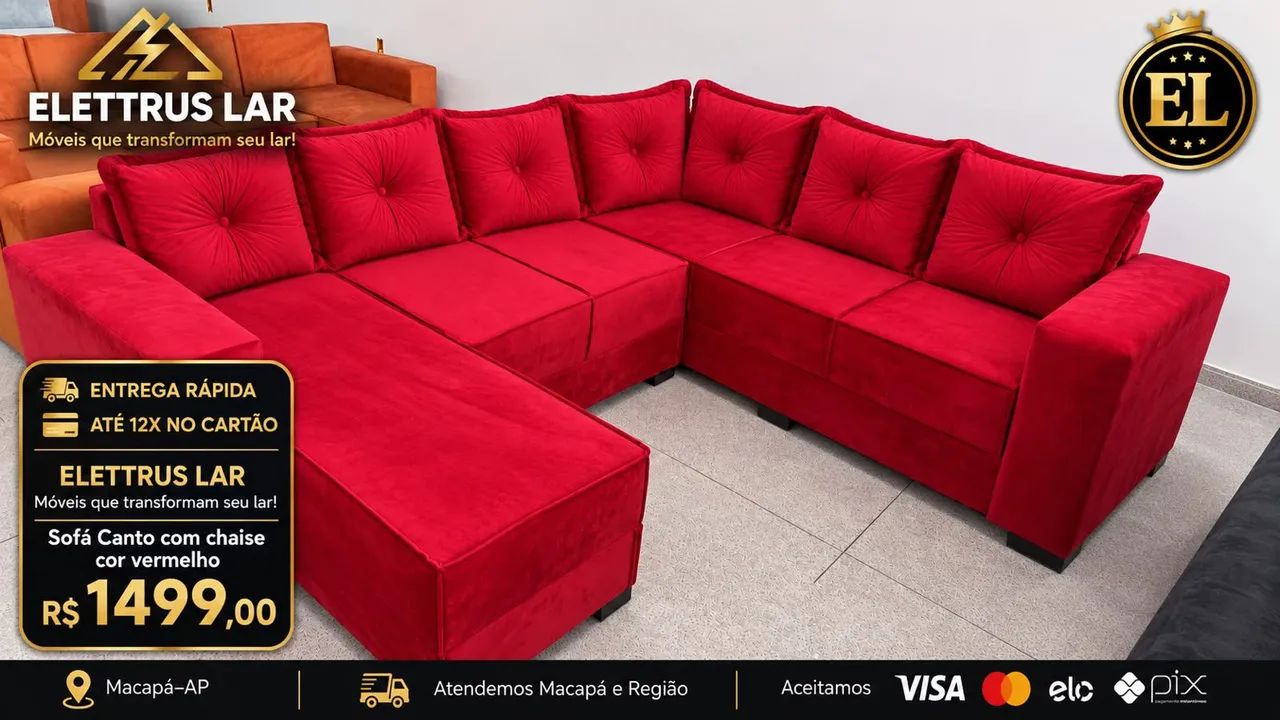 Sofás de canto com chaise novos  - Foto 4