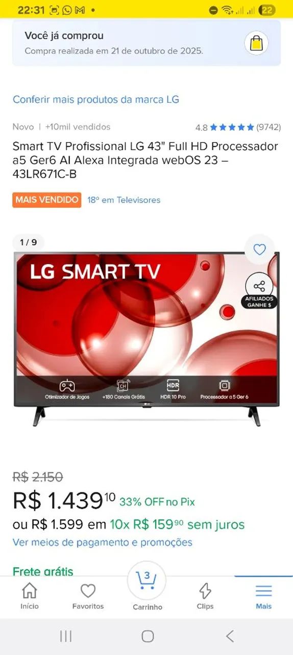 Smart tv LG 43 polegadas  - Foto 2