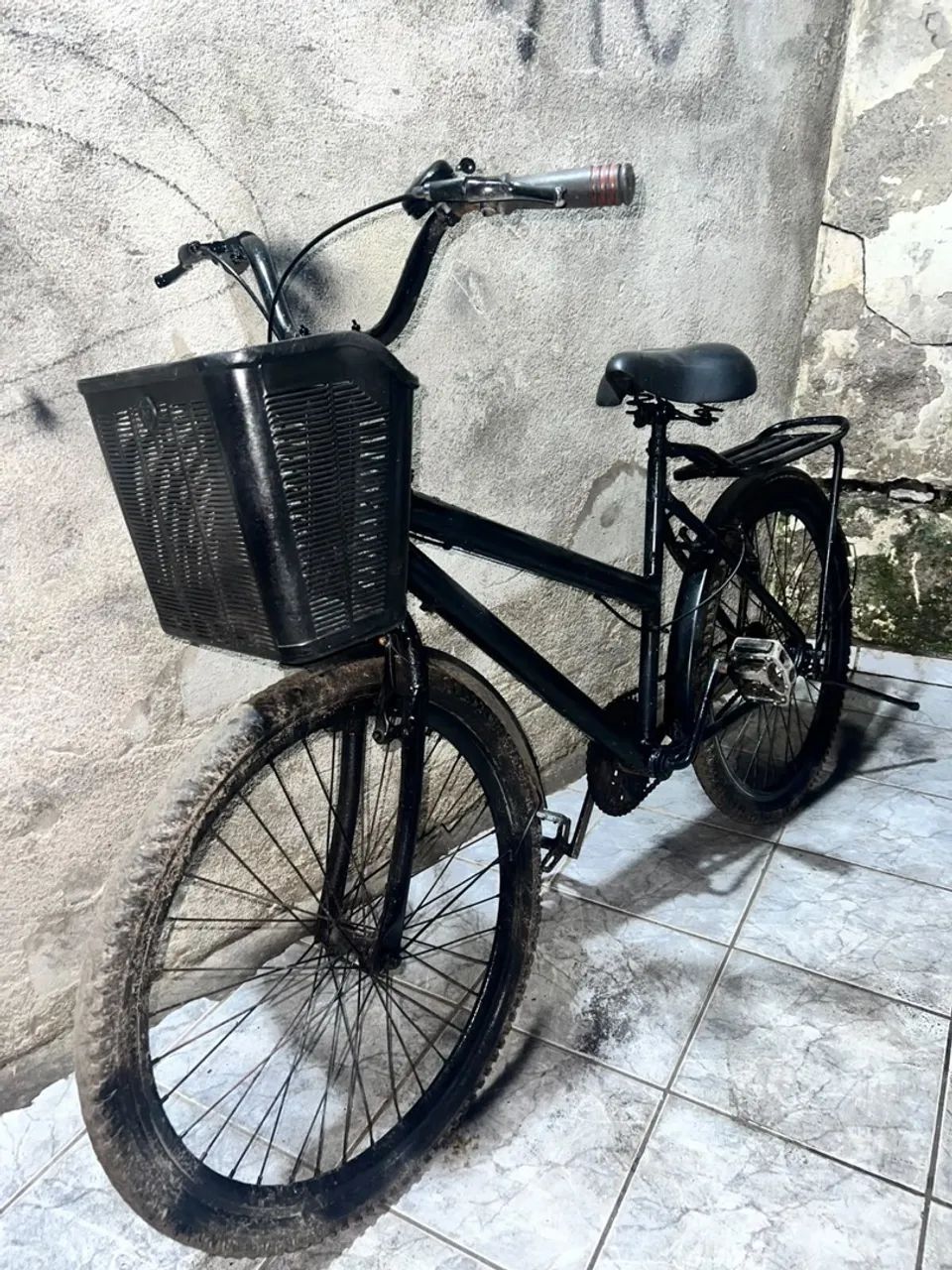 Bicicleta com cestinha e bagageiro 