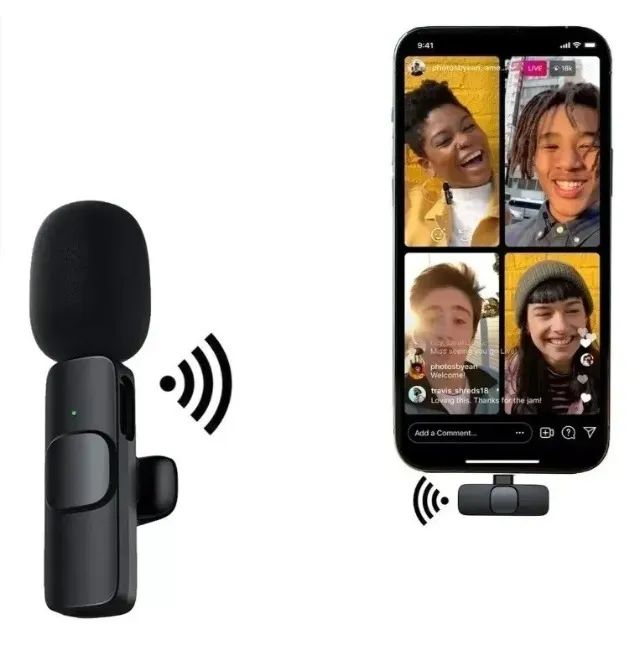 Microfone Lapela Sem Fio (Tipo C) Android E iPhone K9 - Foto 4