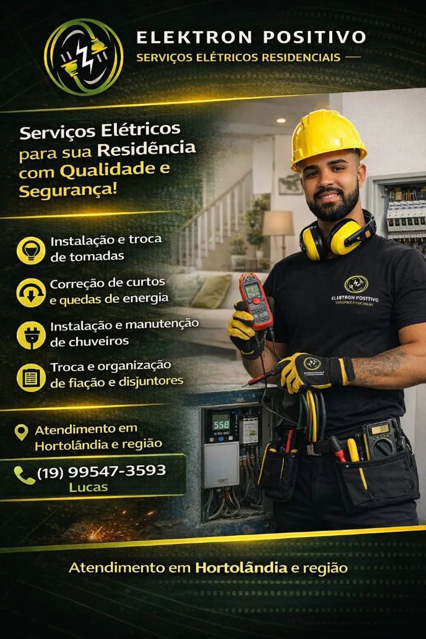 Eletricista Residencial, Predial e Industrial | Atendimento Rápido
