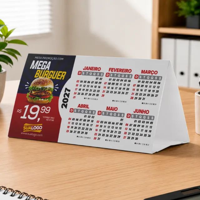 Calendário 2027 triangular de mesa - Foto 2