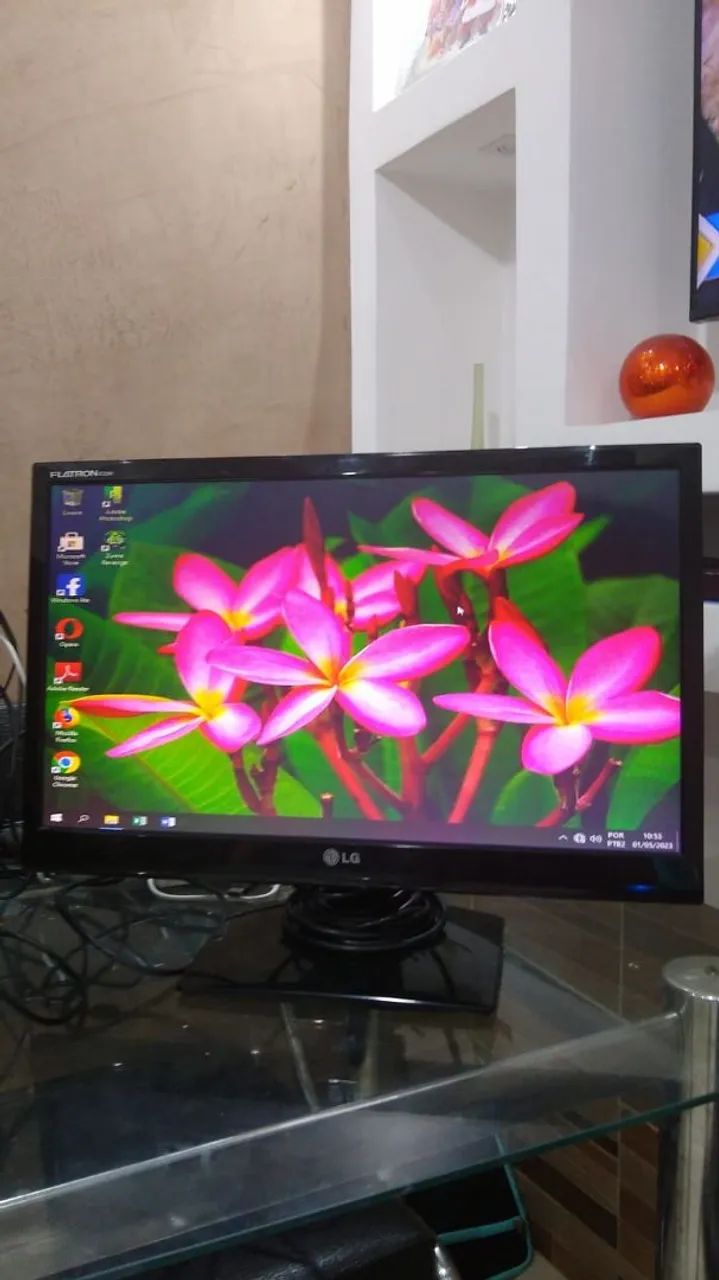 Monitor LG de LED 20 polegadas com adaptador HDMI. Parcelo cartão 