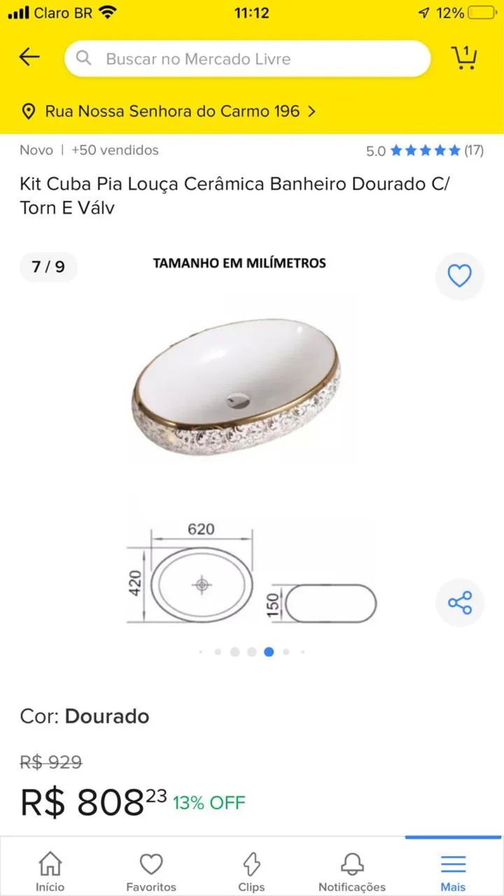 KIT CUBA PIA LOUÇA CERÂMICA  - Foto 3