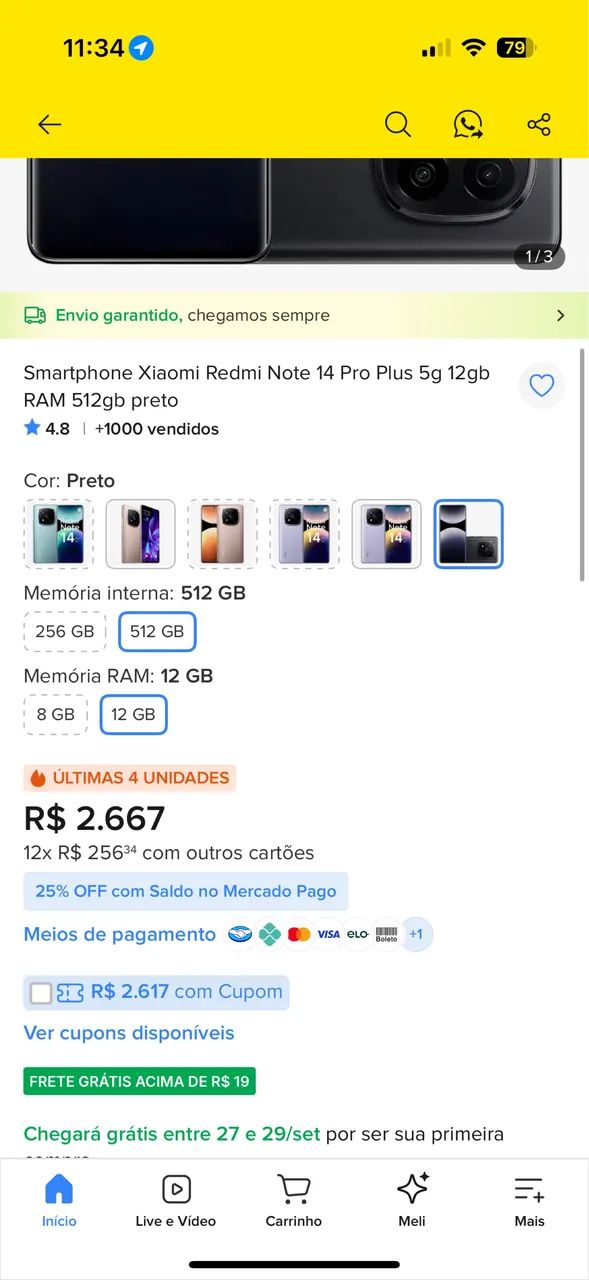 VENDO CELULAR - Redmi Note 14Pro 512GB - Foto 2