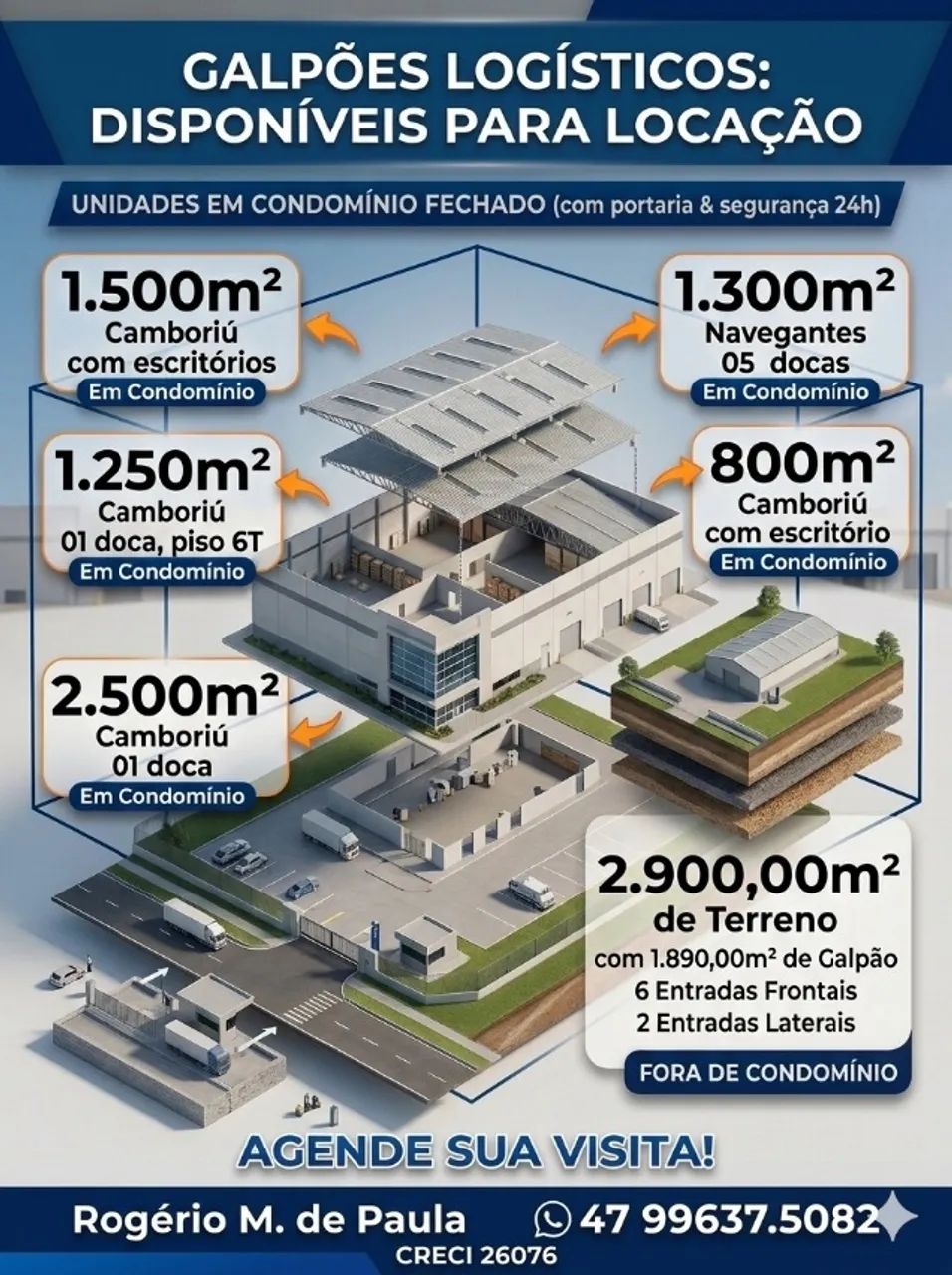 Galpão Comercial - Industrial para Locação