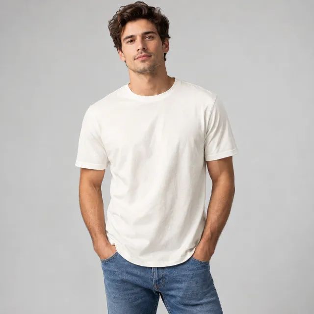 Camiseta básica Off-white 100% algodão - Foto 2