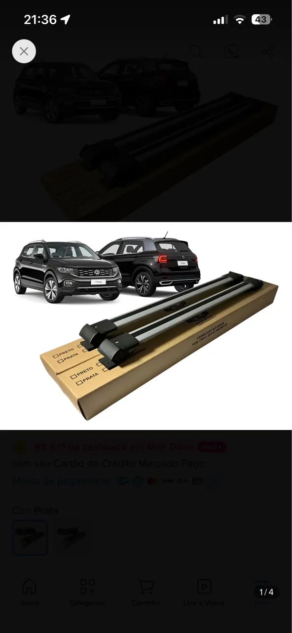 Rack Teto VW Tcross 2019 > 2023 - Foto 2