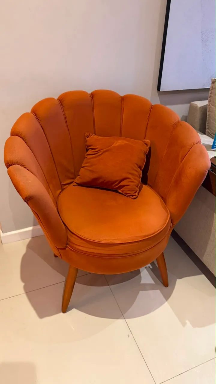 Cadeira Poltrona Lótus Flor Luxo Premium Com Almofada 