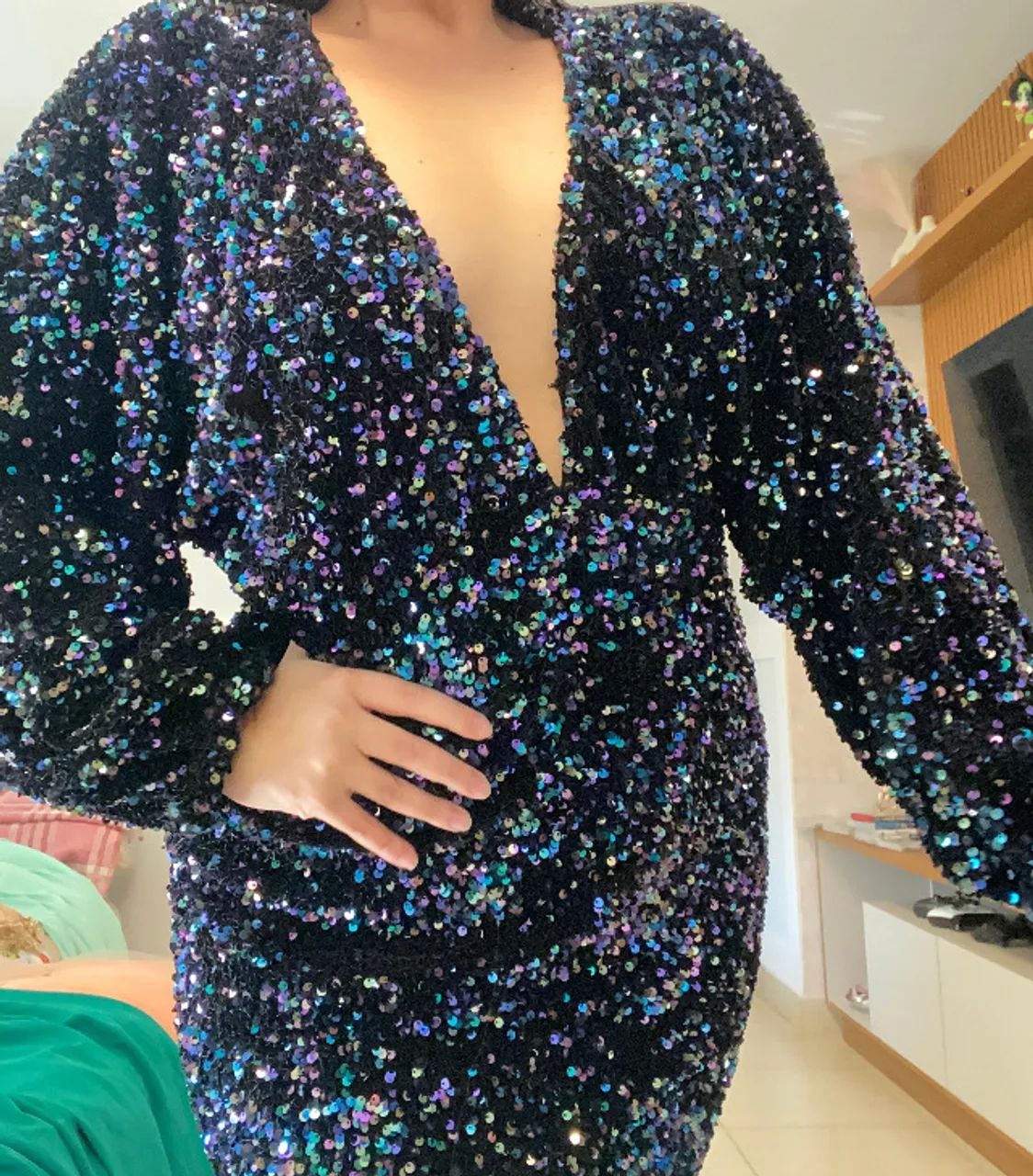 Vestido de Paetê Brilhante Importado (Nunca Utilizado)
