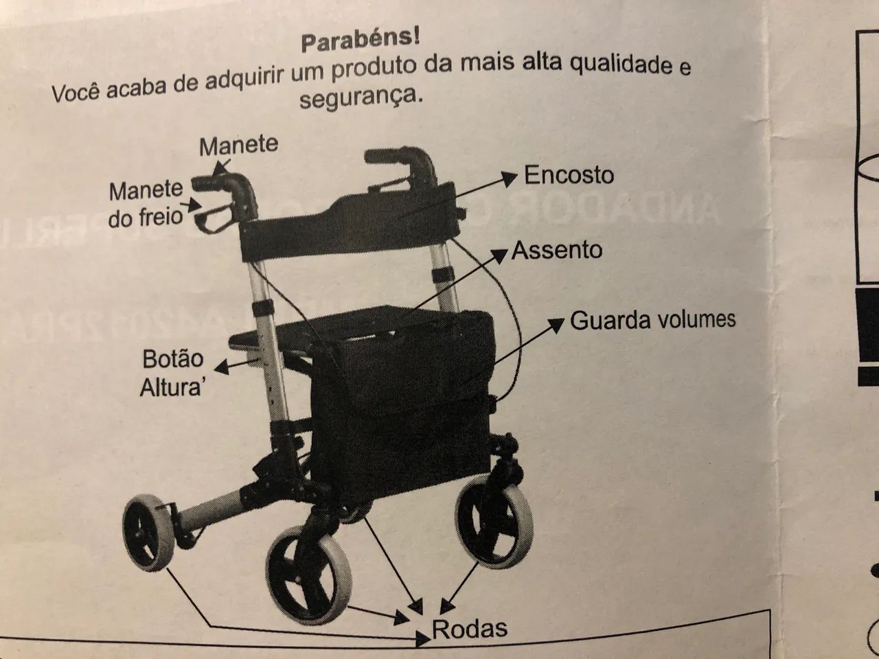 ANDADOR EM ALUMÍNIO DE 4 RODAS SUPERLUX - MOBIL SAÚDE - Foto 4