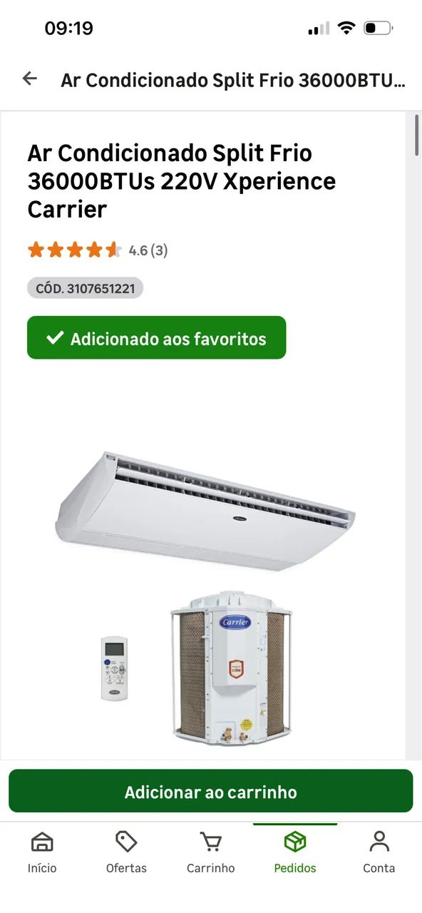 Ar Condicionado Split Frio 36000BTUS Frio Branco 220V Teto Fixo Xperience Midea