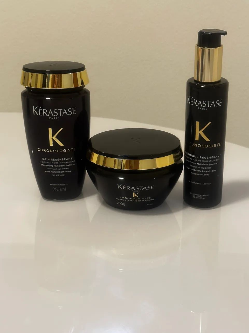 Kit Kerastase Chronologiste - Shampoo, Máscara e Protetor Térmico 