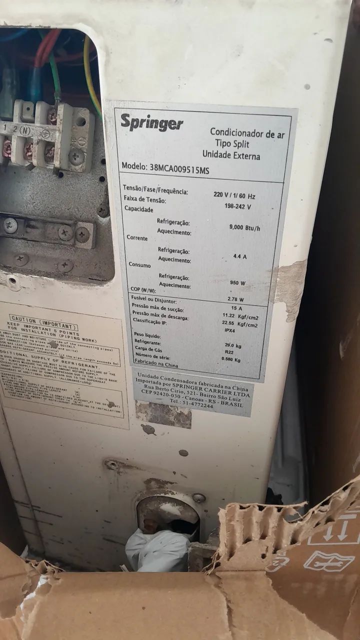  AR CONDICIONADO SPRINGER 9000btus