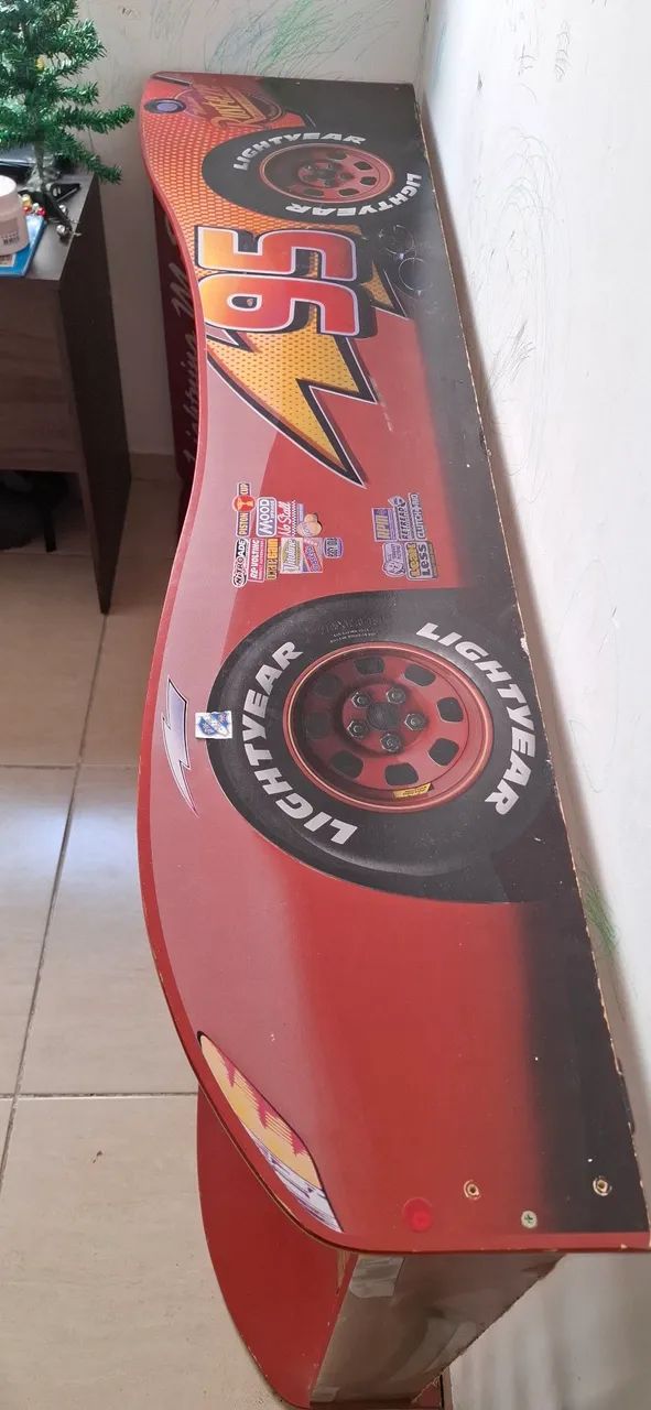 Cama Infantil Solteiro em Formato de Carro - Vermelha - Foto 3