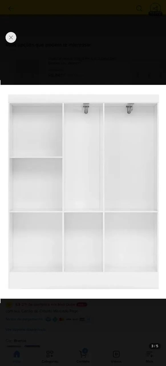 Guarda-roupa branco casal/ solteiro  - Foto 3