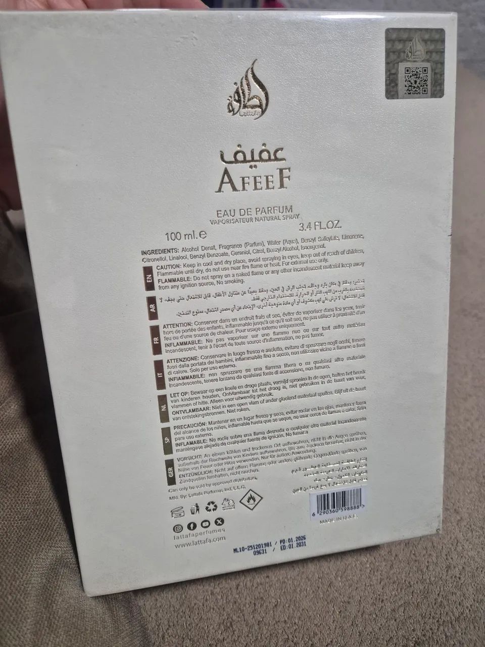 Lattafa AFEEF EUA DE PARFUM 100ml - Foto 2