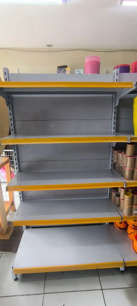 Gôndola Central 1,70 altura 1 módulo dois lados 10 Prateleiras super nova