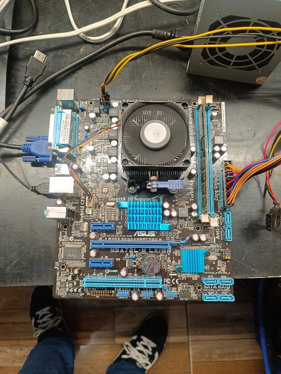 Kit placa mae processador e memória 