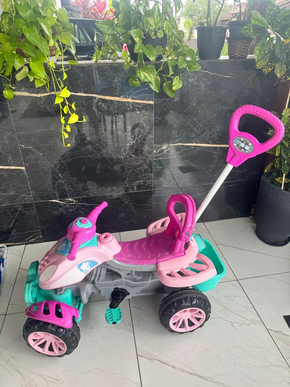 Carrinho de passeio com apoio e pedal 