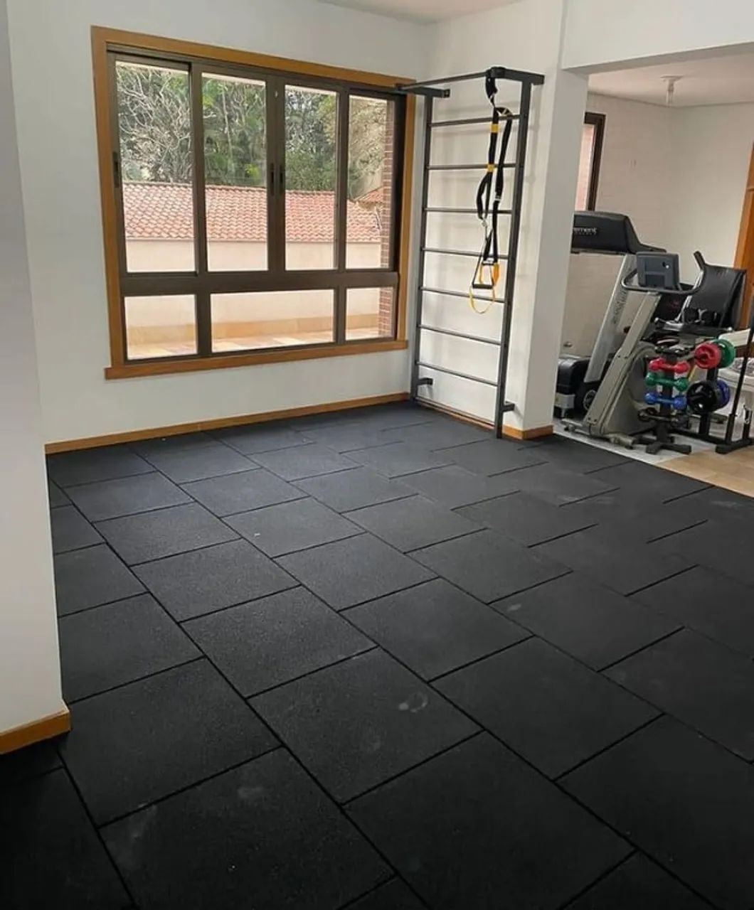 Piso de Borracha Placa 1X1 Academia - Foto 4