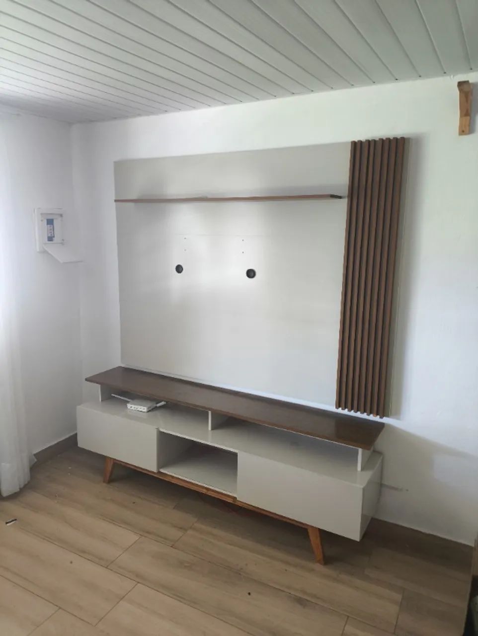 Rack com Painel Ripado Off White - Foto 4