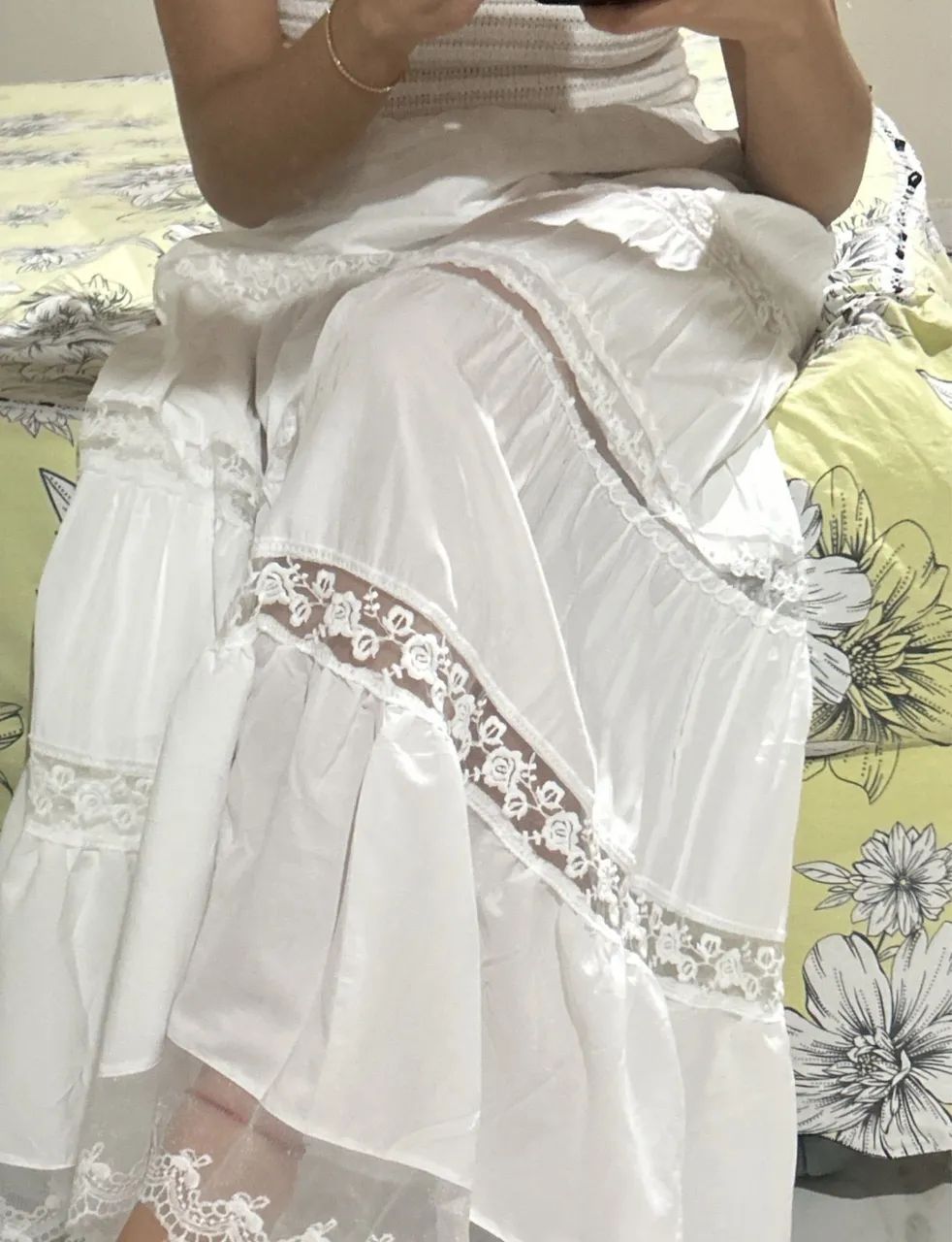 saia branca com rendas  - Foto 4
