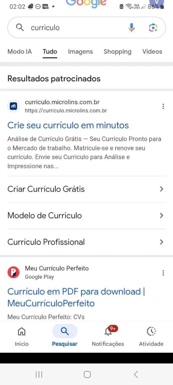 Faço currículo e documentos