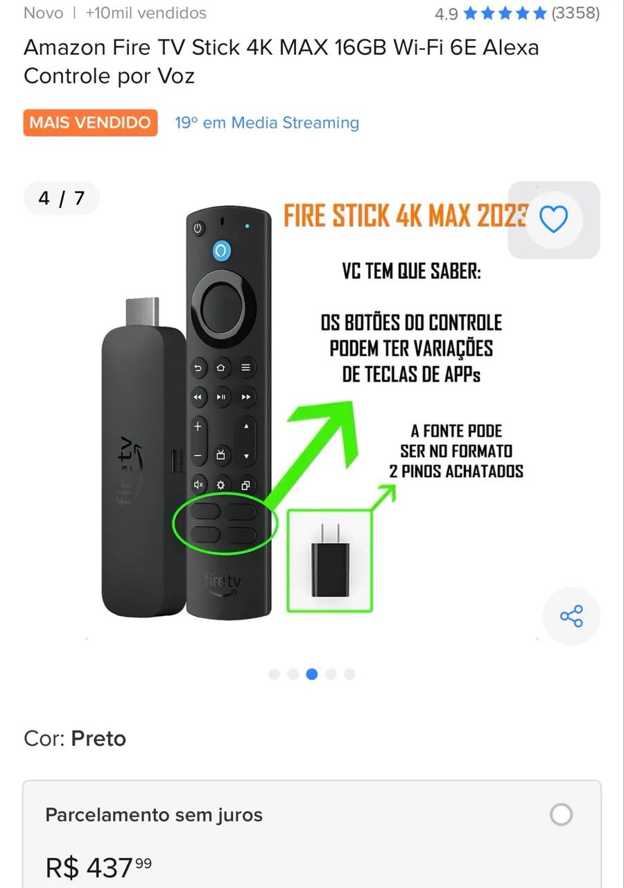 fire tv stick 4K novo - Foto 2
