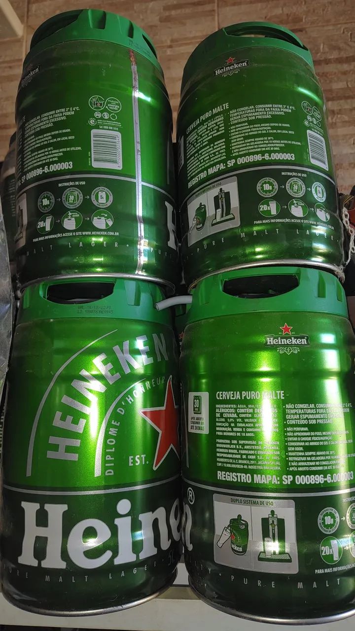Kit 4 barril Heineken vazio