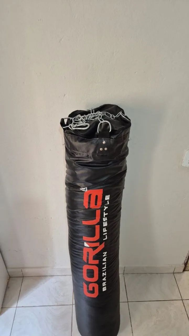 Saco de pancada 160cm cheio Muay Thai 2 luvas  - Foto 3