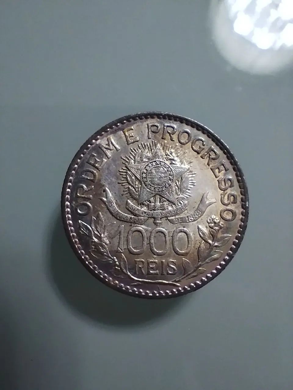 Moeda antiga 1000 reis 1913 estado original 