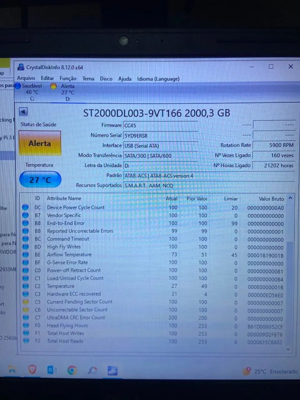 HD 2Tb 3,5' com alerta - Foto 2