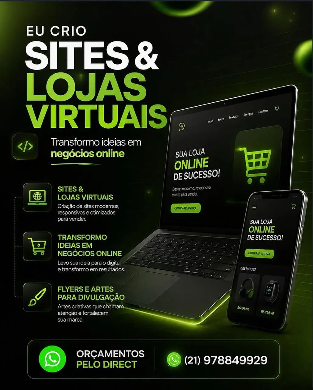 Criação de Sites Profissionais | Sites, Lojas Virtuais e Apps