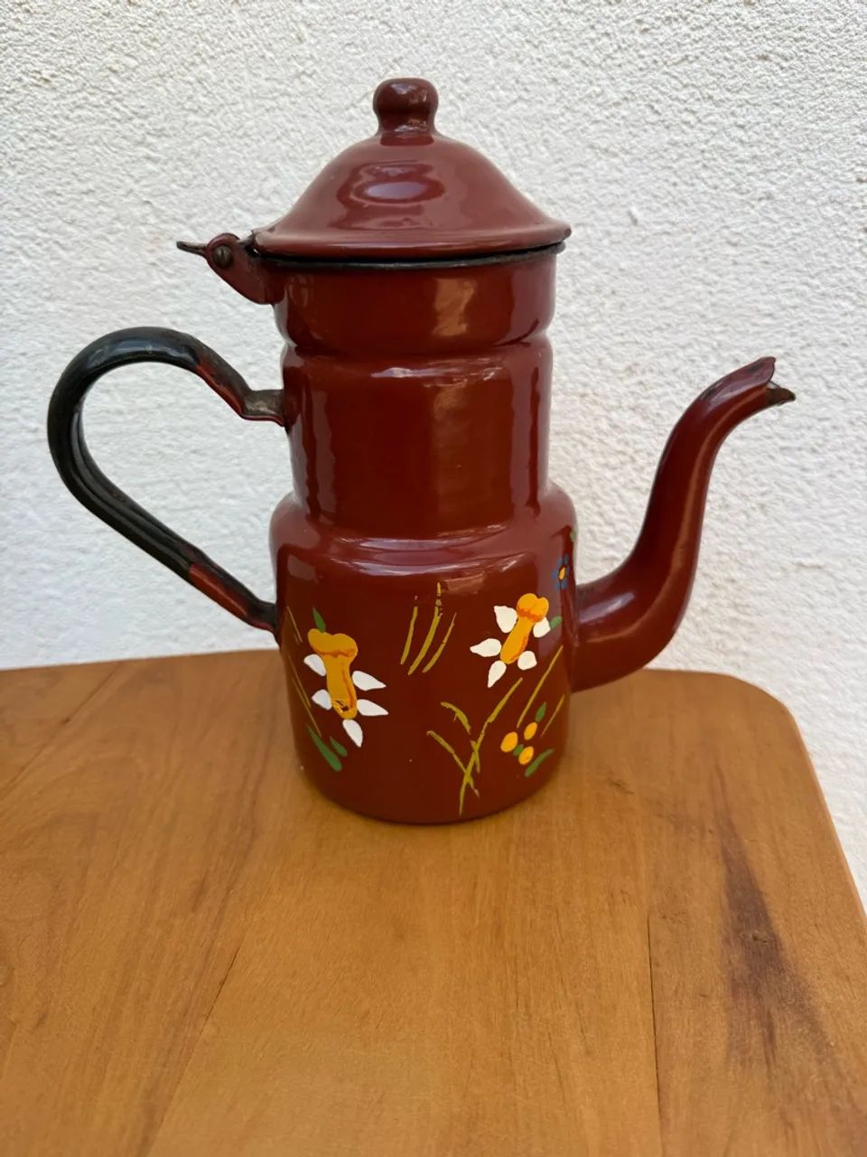 Bule antigo roxo florido 