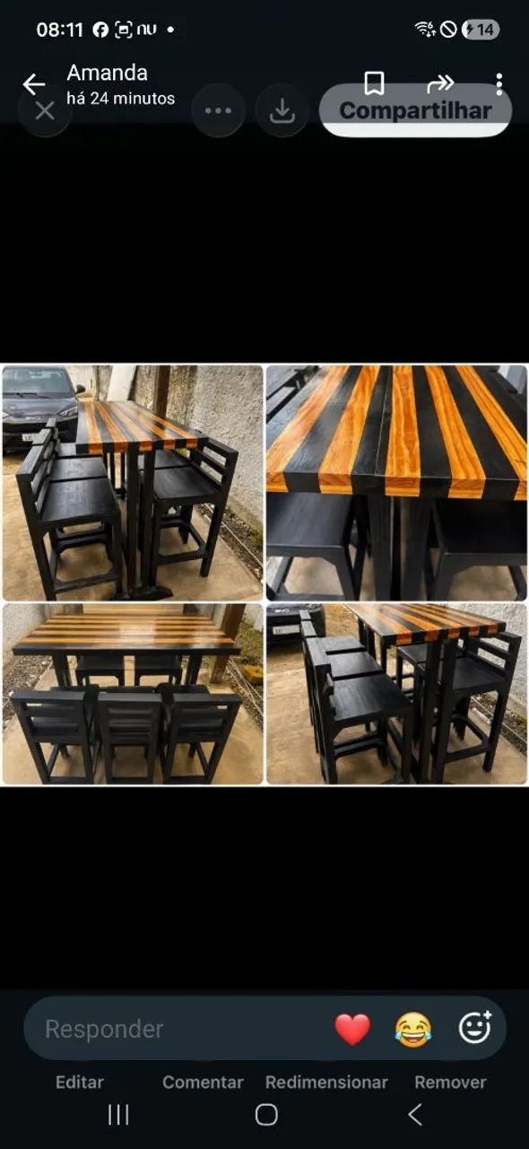 Bancada com banquetes madeira 