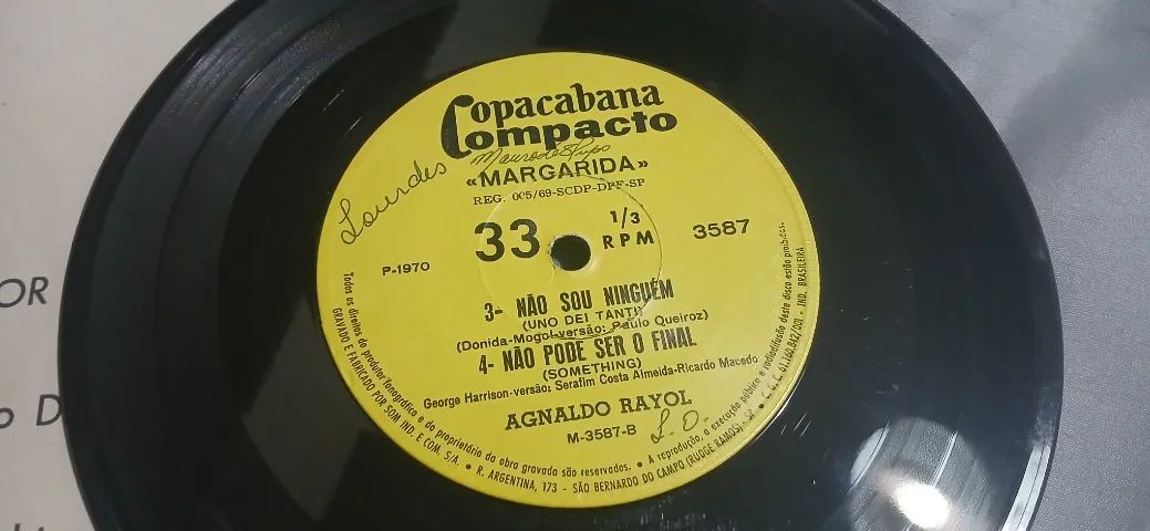 Compacto Agnaldo Rayol Margarida Copacabana 33 1/3 Rpm - Foto 4