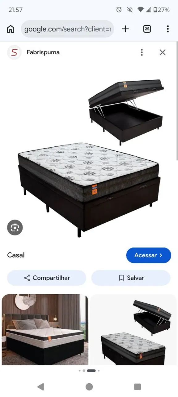 Cama com baú e colchão 
